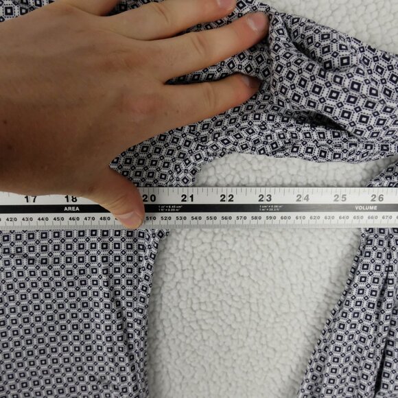 Reiss Shirt Mens Medium White Black Geometric Long Sleeve Slim Fit Viscose - Picture 6 of 9